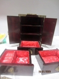 Vintage casket chinese lacquer wood jade, photo number 11