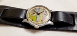 Watch Pobeda 15 jewels 1958 with a picture on the dial on the strap of the USSR, photo number 3