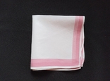 Женский № 1 -л9 красивый носовой платок женский белый розовый с монограммой S, фото №7