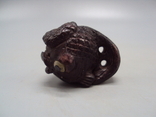 Netsuke figure, bone, mammoth tusk, miniature, fish, fish, carving, height: 3.3 cm, weight: 26.41 g, photo number 2