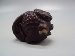 Netsuke figure, bone, mammoth tusk, miniature, fish, fish, carving, height: 3.3 cm, weight: 26.41 g, photo number 7