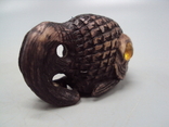 Figura Netsuke, kość, kieł mamuta, miniatura, ryba, ryba, oczy, bursztyn, wysokość 3,1 cm, numer zdjęcia 9