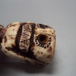 Figure netsuke bone mammoth tusk miniature japanese sage elder sitting 3.9 cm weight 15.98 g, photo number 10