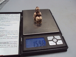 Figure netsuke bone mammoth tusk miniature japanese sage elder sitting 3.9 cm weight 15.98 g, photo number 13