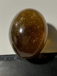 Старинное пасхальное стеклянное яйцо цветного стекла янтарного цвета, photo number 4