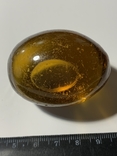 Старинное пасхальное стеклянное яйцо цветного стекла янтарного цвета, photo number 5