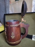 Souvenir wooden beer mug with a lid "Nikolaev"., photo number 6