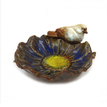 Конфетница керамическая Цветок с птицей, фото №3
