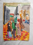 Дитячий малюнок вулиця місто базар, фото №2