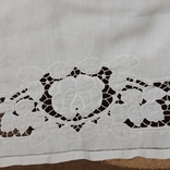 Скатерть льняная с вышивкою ришелье 150х140 см, фото №5