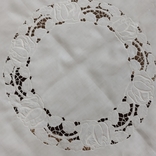 Скатерть льняная с вышивкою ришелье 150х140 см, фото №6