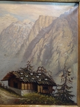 Painting House in the Austrian Alps, 79x59 cm, oil, XIX century, Schottner, Germany.Original, photo number 7