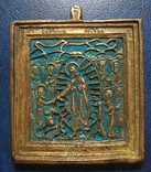 Икона Воскресение Христово, медное литье, эмаль, XIX век, 5 см 4,5см, фото №2