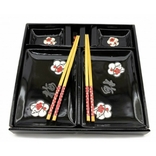 Сервиз для суши на 2 персоны Цвет сакуры на черном, photo number 3