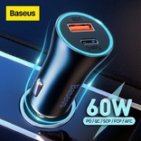  Автомобильное зарядное устройство Baseus 60W 20V/5A, photo number 2