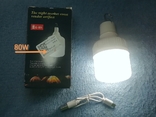 Аккумуляторная лампа с крючком, 80w, ліхтар, фонарь кемпинг, зарядка micro USB, фото №2