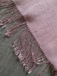 Палантин,шаль персикового цвета с бисерным кистями, вискоза, фото №8