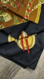 Италия. Большой светло коричневый платок с жокейским мотивом, клеймо, роуль, новый., photo number 6