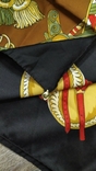 Италия. Большой светло коричневый платок с жокейским мотивом, клеймо, роуль, новый., фото №7
