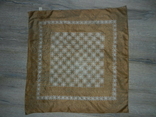Винтажный невесомый шелковый платок с узорами,бежевый,натуральный шелк, фото №3