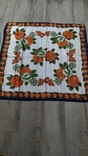 Италия!белый большой атласный платок с оранжевыми розами,шаль, 95*93 см, photo number 5