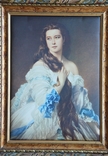 Painting Portrait of V. Rimskaya-Korsakova thin. F. C. Winterhalter Fabric Frame Reproduction, photo number 3