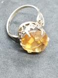 Серебряное кольцо 875 пр. с камнем, фото №2