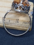 Серебряное кольцо 875 пр. с камнем, фото №10