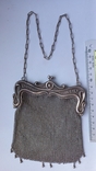 Cocktail/theatrical handbag, chain mail weaving, silver, 144 grams, Art Deco, photo number 2