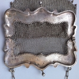 Cocktail/theatrical handbag, chain mail weaving, silver, 144 grams, Art Deco, photo number 7