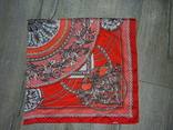 Италия!большой роскошный атласный коралловый платок с вензелями, шаль, новый, фото №7
