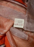 Винтажный невесомый шелковый платок с узорами,терракотовый,натуральный шелк, фото №5