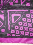 Платок косынка шелк атлас италия! орнамент фиолетовый, фото №5