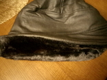 Leatherette hat with faux fur.Razm.58.Ukraine., photo number 2