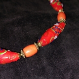 Necklace: Venetian glass, coral, photo number 4