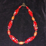 Necklace: Venetian glass, coral, photo number 5
