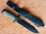 Охотничий тактический нож Columbia 2428B хаки с пластиковым чехлом 30см, фото №9