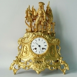 Камінний бронзовий годинник в розкішній позолоті з королем Людовіком XIV, фото №2