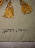 Artisti italiani, италия большой бежевый подписной платок роуль, фото №5