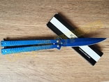 Нож-балисонг Синий металлик (нож-бабочка), фото №2