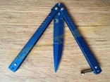 Нож-балисонг Синий металлик (нож-бабочка), фото №7