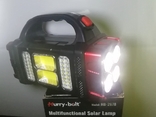Аккумуляторный фонарь powerbank прожектор, сонячна батарея, ліхтарик багатофункціональний, фото №6