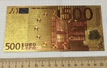 Gold-plated souvenir banknote 500 Euro in a security file, envelope / souvenir, photo number 7