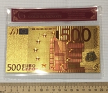 Gold-plated souvenir banknote 500 Euro in a security file, envelope / souvenir, photo number 11
