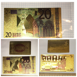 Gold souvenir banknote 20 Euro (24K) in a security file + certificate / souvenir, photo number 2