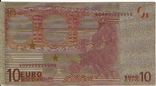 Золота сувенірна банкнота 10 євро (24К) в захисному файлі + сертифікат / сувенір, фото №13