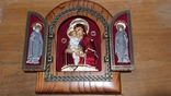 Икона Богородицы Почаевской. Серебро, эмаль, позолота. Изготовлена в Сербии, фото №2