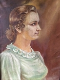 Старая картина, холст, масло, портрет женщины., фото №4