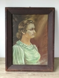 Старая картина, холст, масло, портрет женщины., фото №2