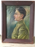 Старая картина, холст, масло, портрет военного или чиновника. 1944 г. ., фото №7